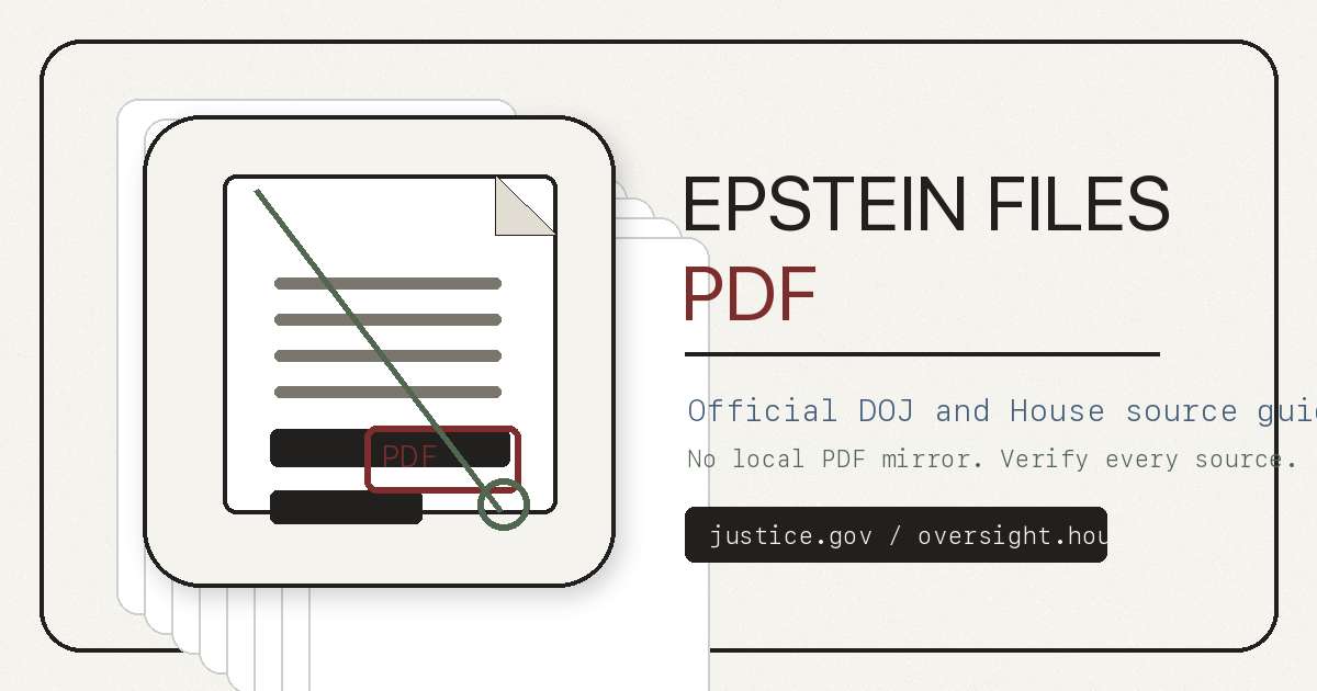 Archival graphic showing a redacted PDF and official source guide label